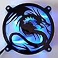 thumbnail image 2 of Inspired Laser Design Custom Acrylic Flying Dragon Computer Fan Grill 80mm, 2 of 4