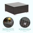 thumbnail image 4 of ACEGOSES 5 Pieces Patio Furniture Sets Outdoor Sectional Rattan Conversation Sofa, Tempered Glass Tabletop - Dark Brown Wicker/Navy Blue Cushions, 4 of 8
