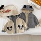 thumbnail image 2 of Chaqueta con estampado de Mickey Mouse para niños, Blazer de dibujos animados de Disney, ropa de doble cara, prendas de vestir con capucha, caqui, Otoño, 0-5 años, 2 of 5