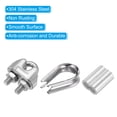 thumbnail image 4 of Uxcell 4 Pcs M8 Cable Clip Clamp 2 Pcs 1/4" Stainless Steel Thimble 2 Pcs 1/4" Aluminum Crimping Loop Sleeve, 4 of 6