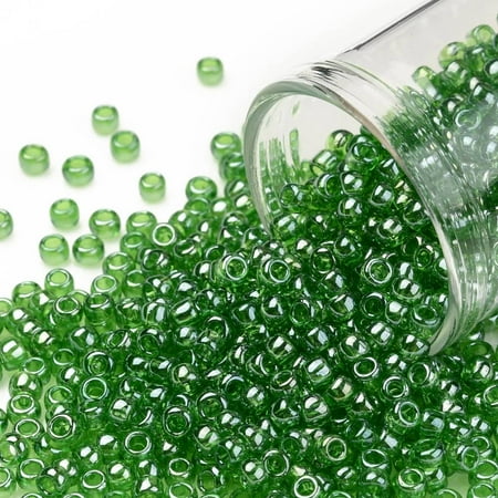 10 g TOHO 8/0 Round Beads Japanese Seed Beads (108) Transparent Luster Lime Green 8/0 3mm Hole: 1mm about 222pcs/10gDIY