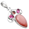 thumbnail image 3 of Guava Quartz - Brazil, Ruby & Garnet 925 Sterling Silver Pendant Jewelry P-1244 SDP154791, 3 of 5