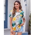 thumbnail image 4 of Blusa Zeagoo de poliéster con estampado floral hawaiano para mujer, 4 of 5