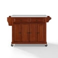 thumbnail image 2 of Kitchen Cart with Granite Top Mobile Island with Drawers & Cabinets Cherry Finish, 2 of 10