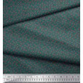 thumbnail image 2 of Soimoi Blue Rayon Crepe Fabric Dot & Socks Stripe Print Sewing Fabric Yard 46 Inch Wide, 2 of 3