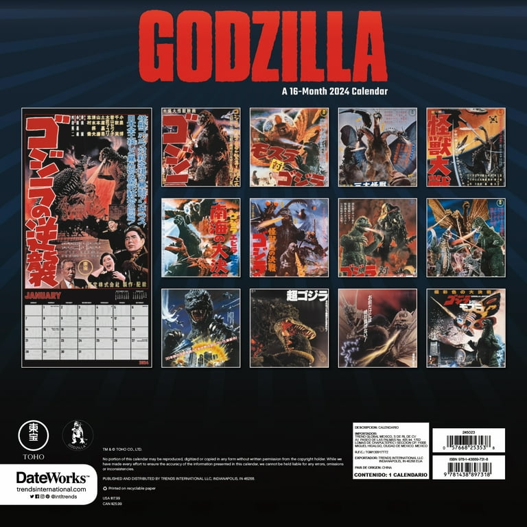 Godzilla Calendar 2025 Calendar clary veronike