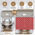 thumbnail image 5 of Red Window Privacy Film Moroccan Geometric Abstract Decorative Glass Window Film UV Blocking Static Cling Non-Adhesive Sticker Covering for Home Door 29.5 x 78.7 inches, 5 of 8