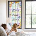 thumbnail image 2 of Spring Wildflowers Window Privacy Film, Watercolor Floral Leaf Colorful Plaid Static Cling UV Sun Blocking Tint Film Heat Control Windows Films for Bedroom Bathroom, Window Stickers 29.5"x78.7", 2 of 7