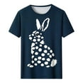 thumbnail image 4 of Tnhcen Women's Easter Print Short Sleeve Crewneck Blouses | Family Matching Plus Size S-5XL | Polyester Spandex Blend Basics, 4 of 4