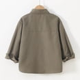 thumbnail image 5 of WAVSUF Boys Button Down Shirt with Chest Pocket Collar Neck Long Sleeve Fall Comfort Trendy Coat Green 10-12, 5 of 8