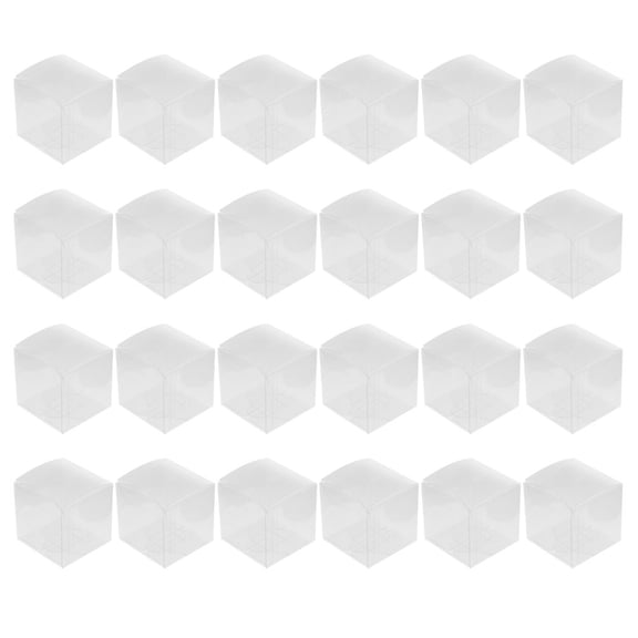 FENGGUIQU Clear PVC Favor Boxes for Weddings, Small Transparent Treat Containers, 24Pcs