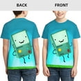 thumbnail image 3 of Adventure Time BMO Teen T-Shirt Crewneck Short Sleeve Double-Sided Print Summer Tee Shirts Top For Youth Boys Girls Children Small, 3 of 7