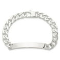 thumbnail image 2 of Diamond2Deal 925 Sterling Silver Curb Chain ID Bracelet for Men 7", 2 of 8