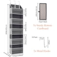 thumbnail image 5 of Yalumo Over The Door Organizer Storage, Hanging Closet Organizer with 5 Large Pockets 10 Mesh Side Pockets, Grey, 5 of 7