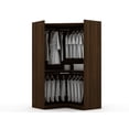 thumbnail image 6 of Mulberry Open 2 Sectional Modern Corner Wardrobe Closet with 2 Drawers- Set of 2 in Brown, 6 of 7