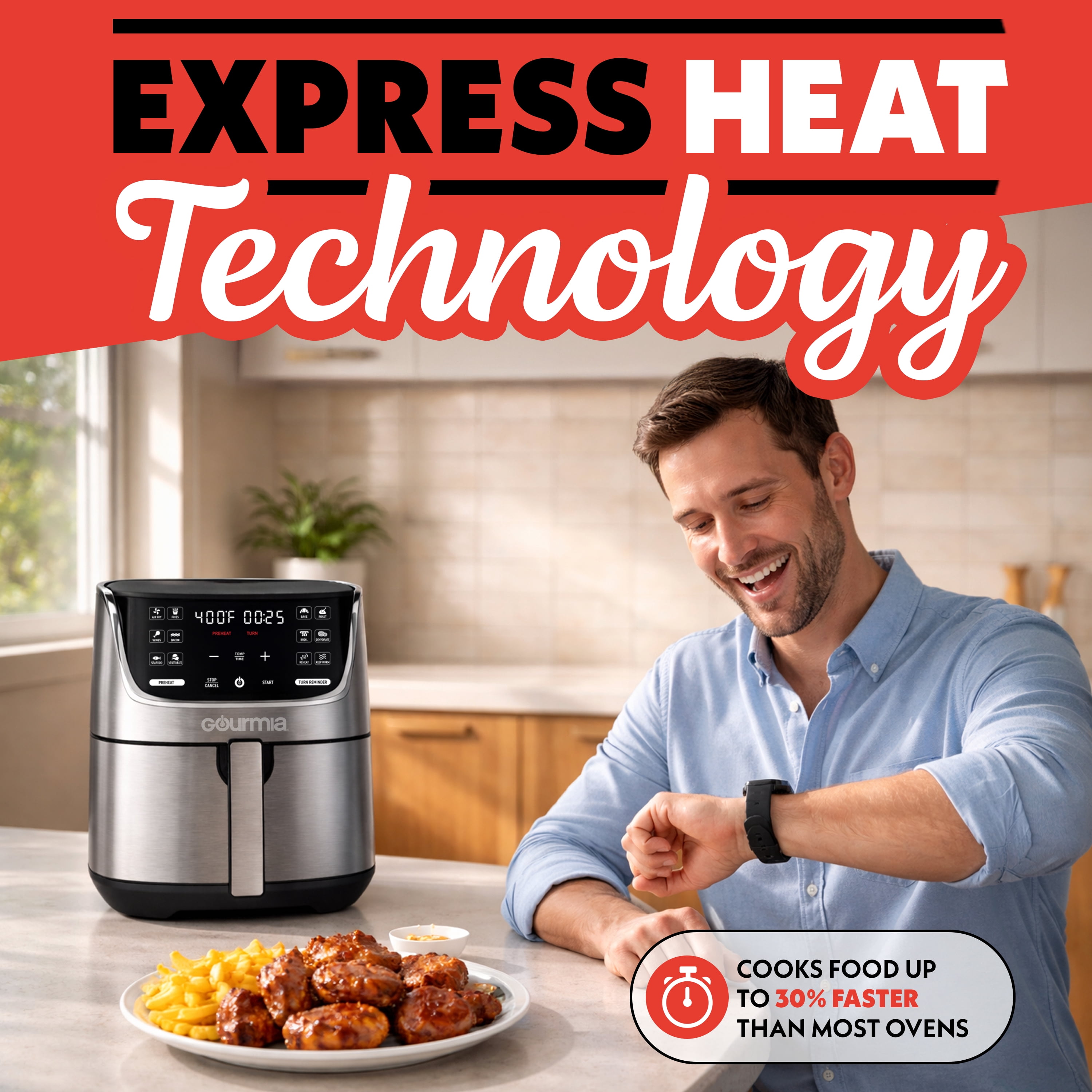 Gourmia 7-QT Digital Air Fryer エアフライヤー Gourmia, Air Fryer, 7 Qt Digital, 12 Presets, Black - Walmart.com