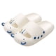 thumbnail image 1 of Zapatillas planas de verano para mujer, sandalias con apariencia de oso encantador de dibujos animados anticolisión con cabeza redonda para el hogar, blanco, azul, 36-37, 1 of 8