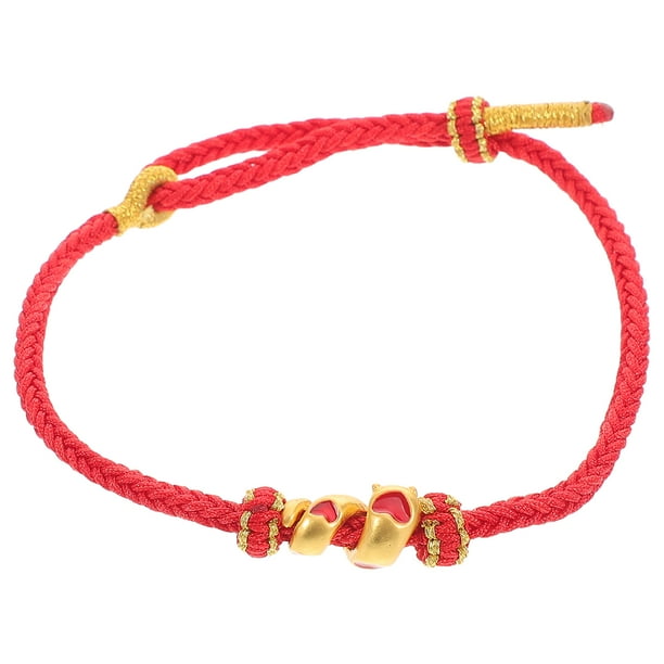 Pulsera de Hilo Pulsera de Año Nuevo Chino de la Serpiente Pulsera de Hilo Rojo Cuerda Trenzada Pulsera con Dijes de Serpiente del Zodíaco Pulsera Ajustable para Mujeres y Hombres