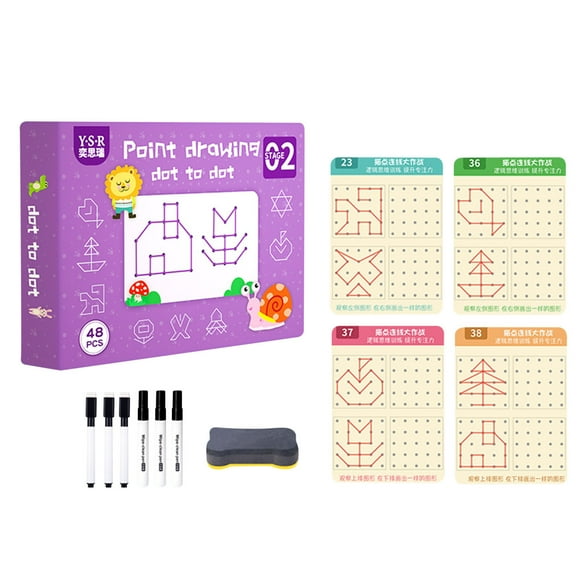 Fiudx Kit de Entrenamiento para El Control Del Lápiz, Desarrollo de La Concentración Temprana, Diseño Borrable, Líneas Curvas Estimulantes, Actividad de Trazado Divertida, Aprendizaje Creativo, Marca