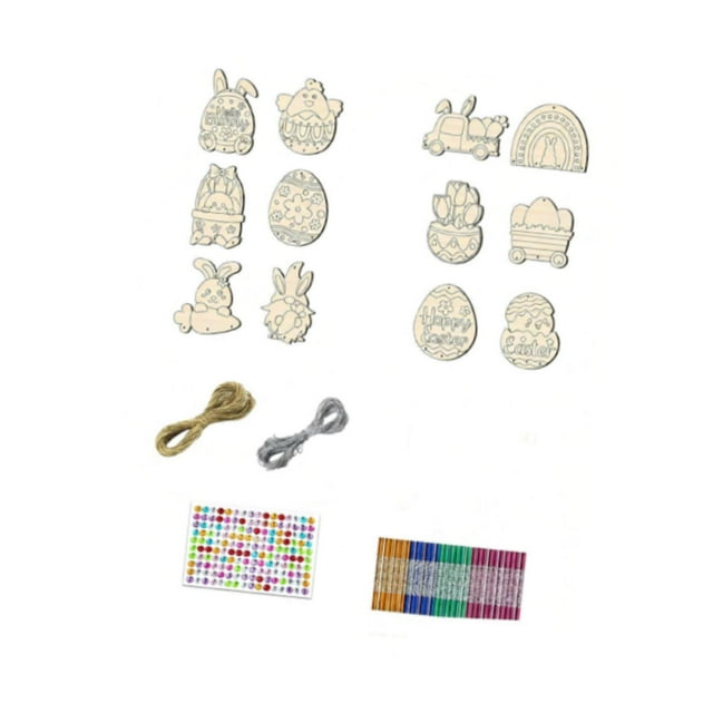 Kit de carillón de viento de Pascua de madera para manualidades y manualidades para cumpleaños de niños y niñas Estilo C