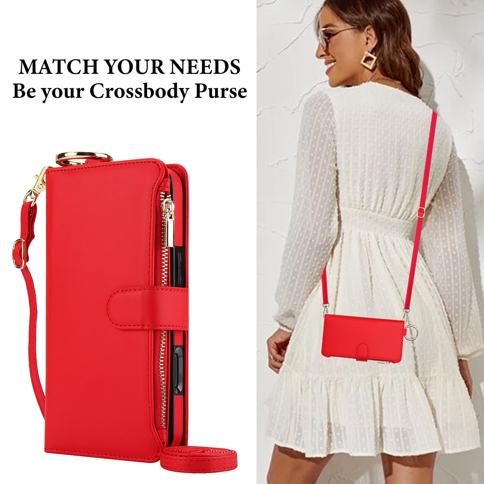 Decase Crossbody Wallet Case for iPhone 8 Plus/7 Plus RFID