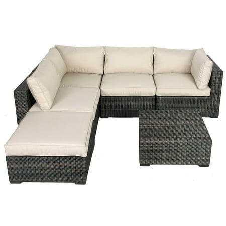 Creative Living South Hampton 6 Piece Wicker Sectional Conversation Creative Living South Hampton 6 Piece Wicker Sectional Conversation Set