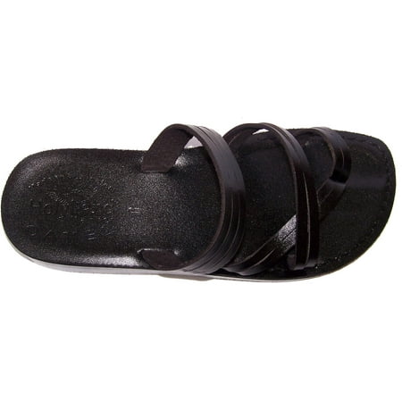 

Holy Land Market Unisex Biblical Flip Flops (Jesus - Yashua) Bethlehem Black Style (45 M EU)