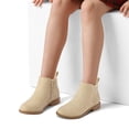 thumbnail image 6 of Rexoro Girls Ankle Boots Star Perforated Round Toe Low Heel Short Booties with Side Zipper for Toddler Little Kid Big Kid School Daily Wear, 6 of 7