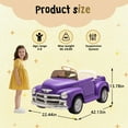 thumbnail image 6 of Track Seven 12V Kids Ride on Car, Licensed Chevrolet 3100 Pickup Electric Car with Remote Control, LED Lights, Bluetooth, Power Indicator, Kids Ride on Truck Toy for Boys Girls Age 3+, Purple, 6 of 7