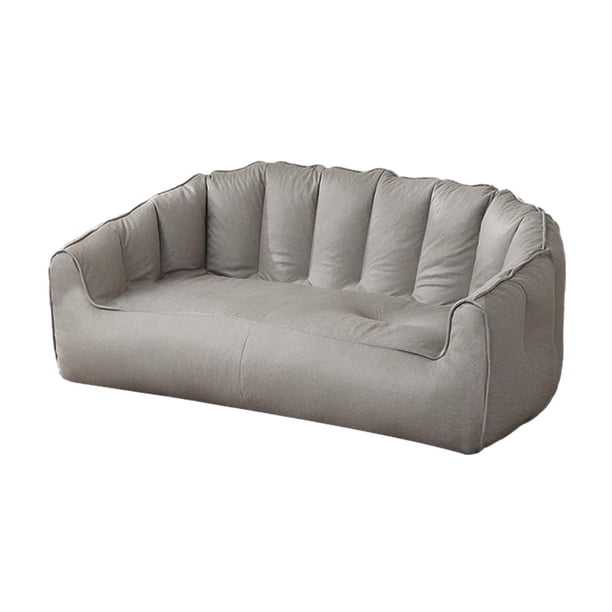 Sillón tipo puf,Sofá Puff con reposabrazos para adulto,Sofá tipo puf con relleno incluido Lazy Sofa,Muebles modernos del sofá de 2 plazas del loveseat,Sofá de piso interior Gris claro 140cm
