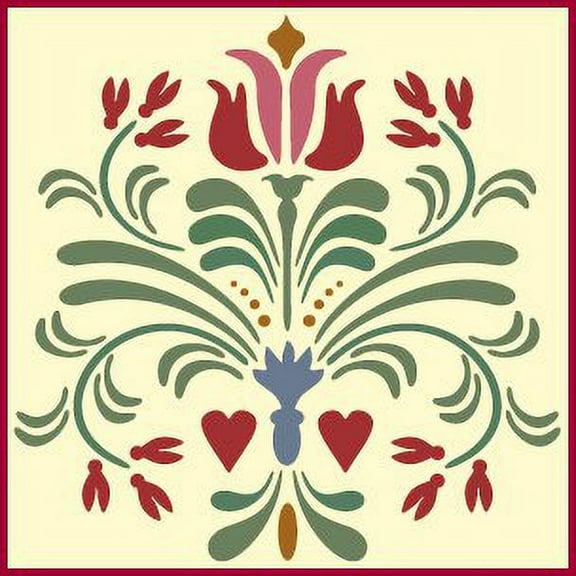 Rosemaling Pattern 14 Stencil - Rose Painting Norwegian Decorative Folk Mylar - The Artful Stencil