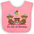 thumbnail image 3 of Inktastic Twins 1st Birthday Bears Boys or Girls Baby Bib, 3 of 4