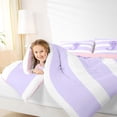 thumbnail image 3 of Erosebridal Teens Ribbon Bow Knot Geometric Stripes Twin Comforter Sets 3-Piece,Bling Glitter Print J Personalized Initial Bedding Set For Children Boys Girls,Pink Reversible, 3 of 6