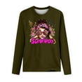 thumbnail image 4 of VKOYWKM Womens Breast Cancer Tee Shirts Breast Cancer Awareness T-Shirt Long Sleeve Pink Ribbon Graphic Tee Tops Fall Crew Neck Loose Fit Breast Cancer Pullover Sweashirt, 4 of 5