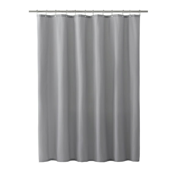 Clorox Waterproof Fabric Shower Curtain, Durable Fabric, Weighted Magnets - Gray, 72" x 72"