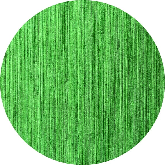 Ahgly Company Indoor Round Abstract Green Contemporary Area Rugs, 5' Round