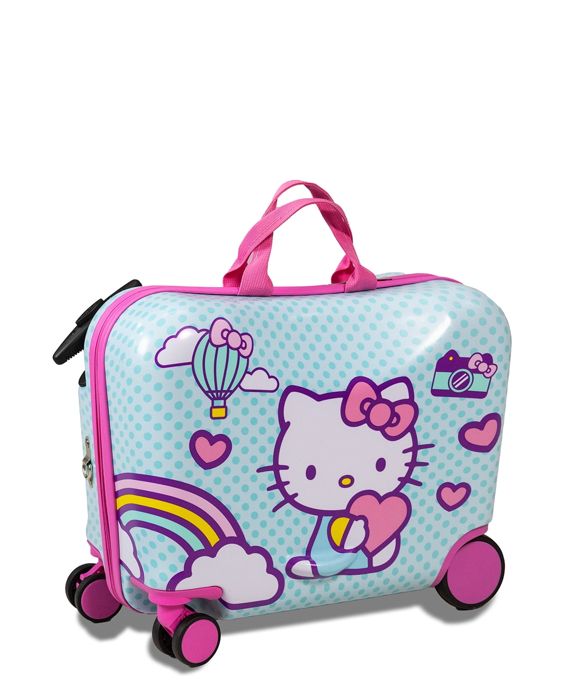 Kid's Sanrio Hello Kitty Character Ride On Scooter Hardside Luggage for Boys and Girls -Mint