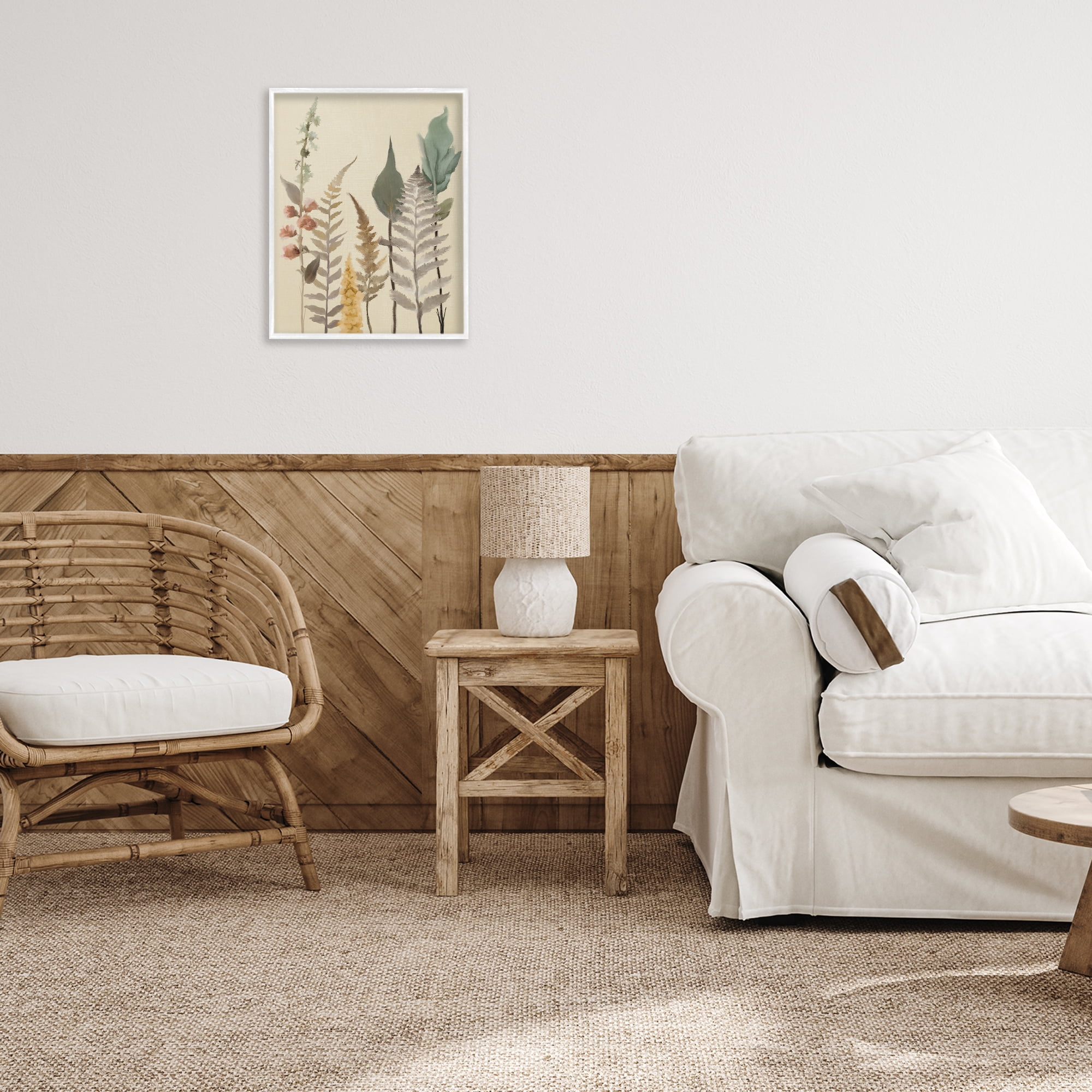 Stupell Industries Fall Botanicals Forest Ferns White Framed Giclee Art, design by Elizabeth Medley