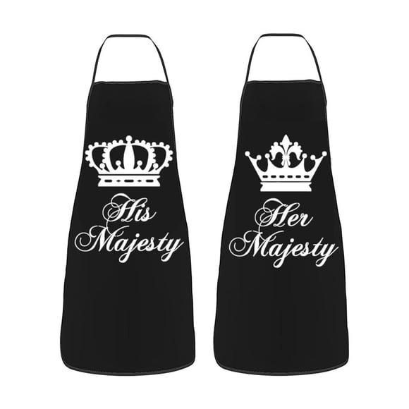 Matsuzay 2 unids/set lista de embalaje conjunto de delantal de cocina para parejas Idea de regalo para parejas fácil de limpiar y regalos Cocina y Comedor Negro F