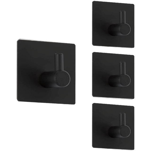 Gancho autoadhesivo, resistente, acero inoxidable, agarre fuerte, no deja ningún daño Paquete de 4 Adepaton ZH-035