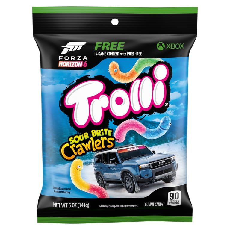 Trolli, Sour Brite Crawlers, 5 oz, Chewy Gummy Worms with Sour