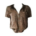 thumbnail image 4 of Shirts For Women Women Cotton Shirt Printed Fashion Down Shirts Casual Tops Short Sleeve Blouse Womens Tops, 4 of 4