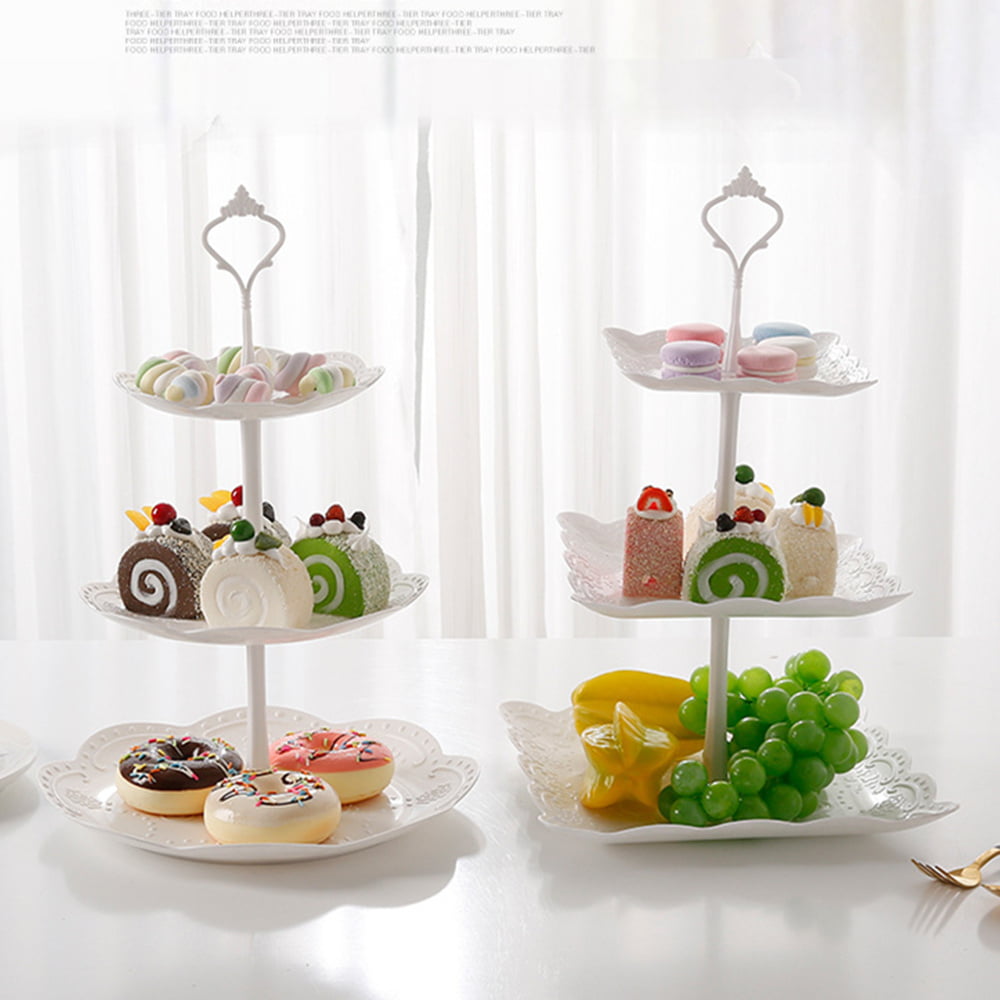 3-Tier Cake Stand Cupcake Dessert Snack Shelf Wedding Event Party Display Plate 