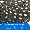 thumbnail image 2 of DWVO 30 inch Patio Dining Table, Cast Aluminum Outdoor Round Table with Umbrella Hole for Patio, Backyard, Deck, Black, Hammered Bronze, 2 of 5