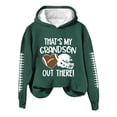 thumbnail image 4 of YVNAURA Football Grandma Shirt Game Day Sweatshirt for Women Thats My Grandson Out There Top Love Heart Football Graphic Long Sleeve Pullover Crewneck Fan Apparel, Green,M, 4 of 4