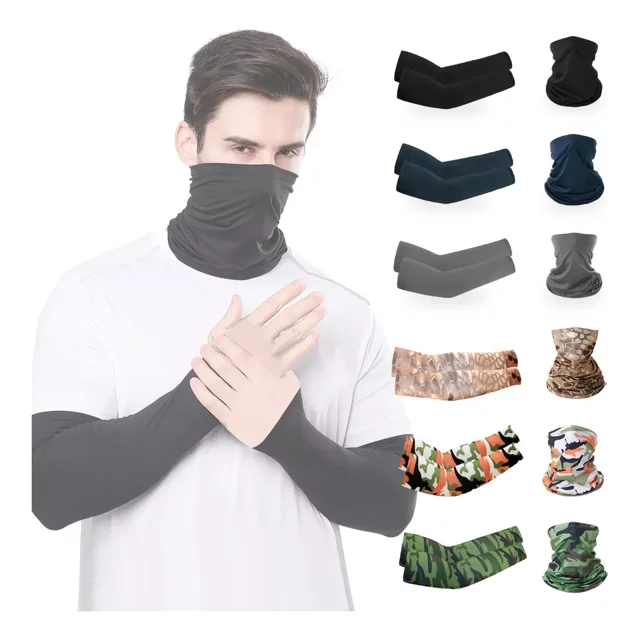 6 Par Bandana Y Mangas Deportivas Para Brazo Moto Sol Uv