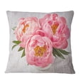 thumbnail image 2 of Designart Peony Flowers on White Floor - Floral Throw Pillow - 18x18, 2 of 5