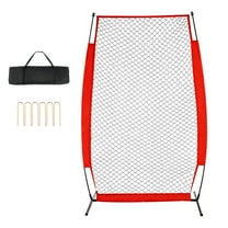 KFFKFF I Screen for Batting Cage, 7x4 ft Safety Screen for Baseball & Softball, Portable Protector Screen with Carry Bag & Ground Stakes, Pitching Net for Pitcher Safety