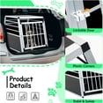 thumbnail image 3 of JERFIT Large 36" Aluminum Dog Crate for Travel, Heavy Duty Metal Pet Kennel Carrier with Lockable Door & Ventilation, Black/Silver, 3 of 6