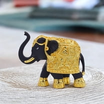 Gold-Plated Black Elephant Decor Piece – Elegant and Unique Home Accent